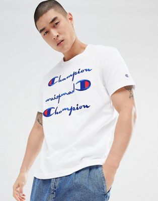 Champion T-Shirt With Repeat Logo In 