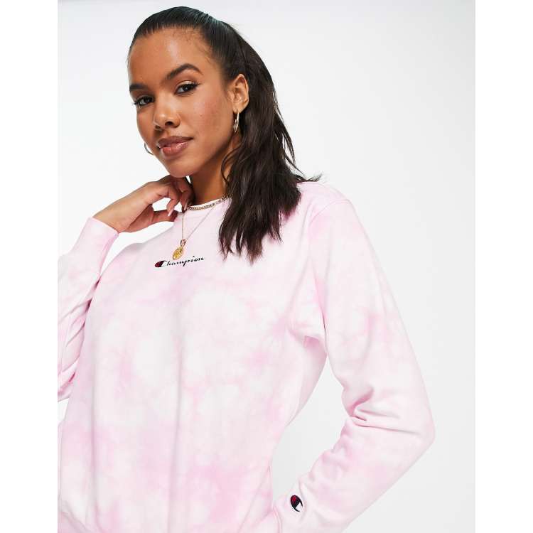 Champion pink store tie dye hoodie