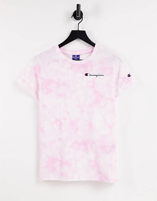 Champion tie dye t-shirt in pink