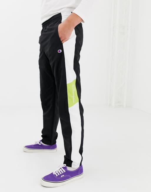 Trofast røre ved Menneskelige race Champion track sweatpants with side stripe in black | ASOS