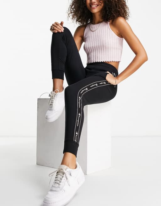 Champion trackies with taping in black