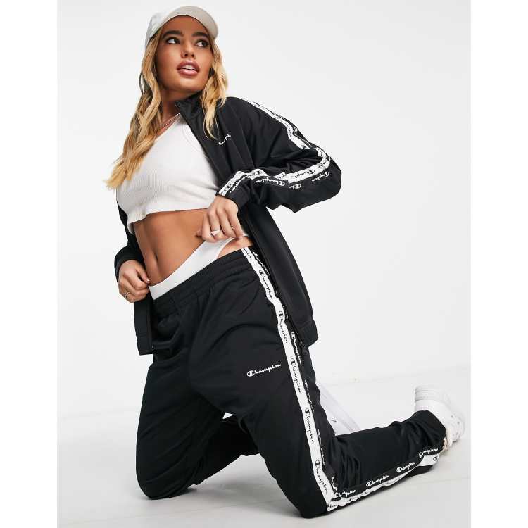 Black champion tracksuit best sale