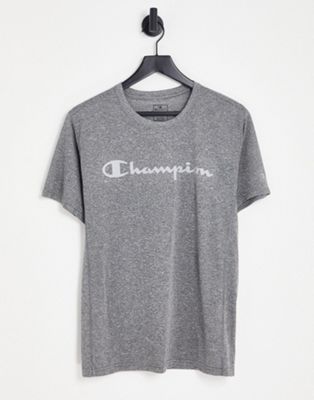Champion training large ombre logo t-shirt in grey marl