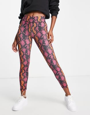Champion training snake print leggings in pink - ASOS Price Checker