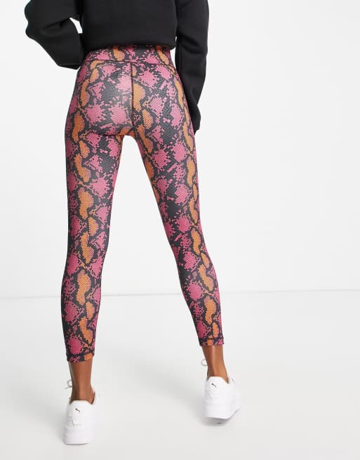 Pink snake shop print leggings