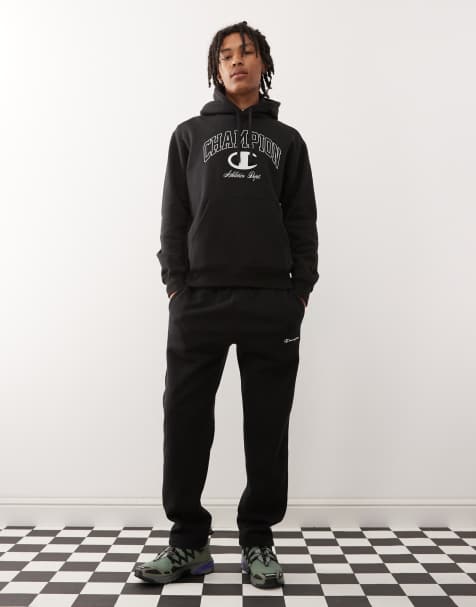 Champion - Trainingspak van hoodie en joggingbroek met rechte pijpen in zwart - view 1