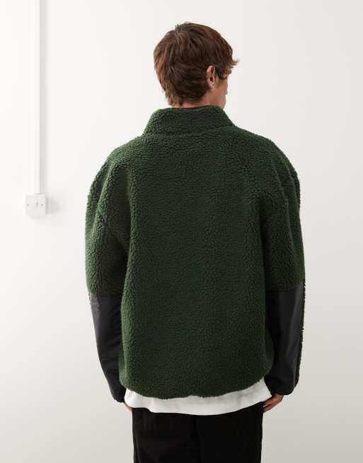 Champion - Uniseks fleece trui met rits in groen, 3 van 4