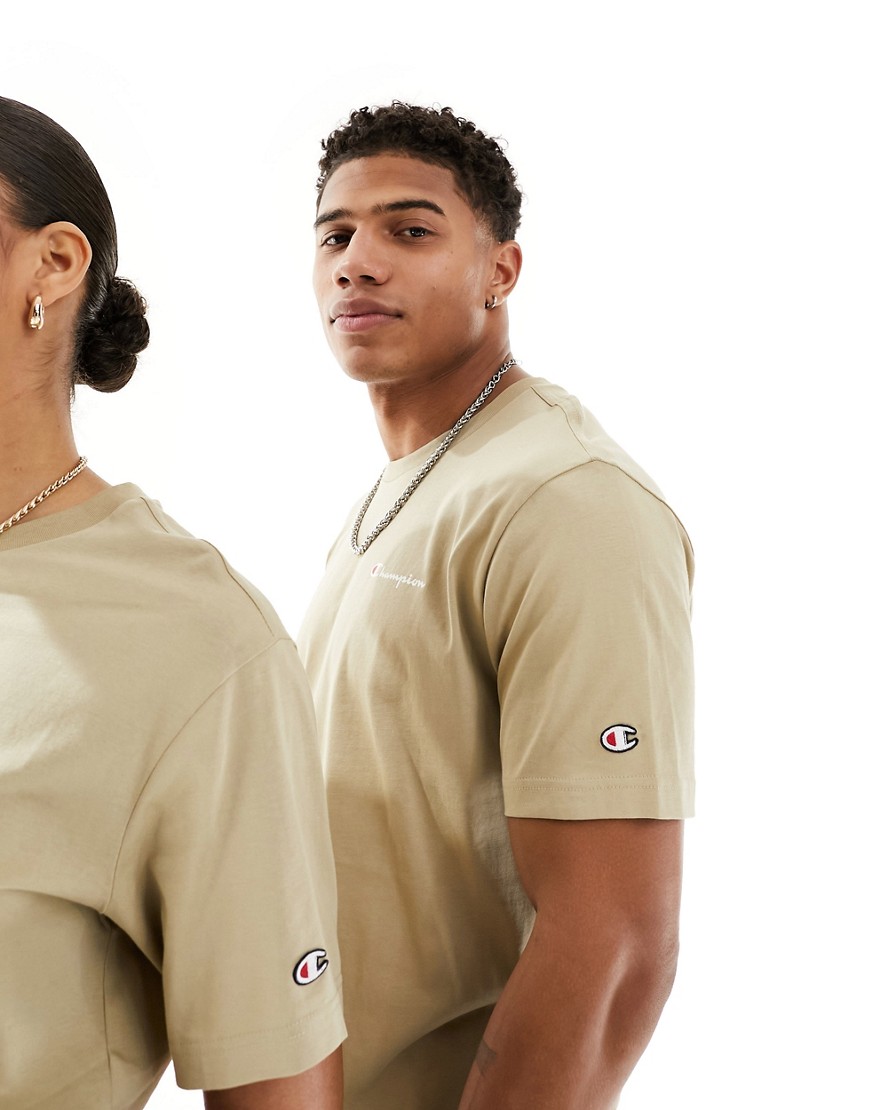 Champion unisex crew neck t-shirt in beige-Neutral