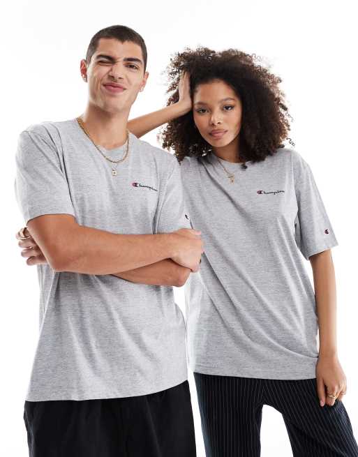Champion - Unisex - Grå T-shirt med logo på venstre bryst, 2 af 4