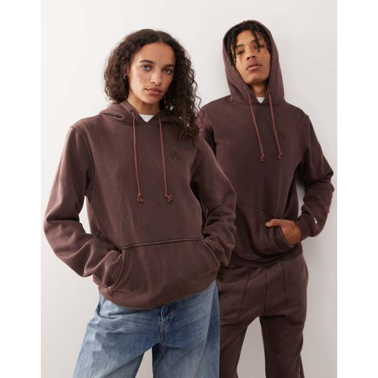 Champion unisex hooded sweatshirt in brown ASOS