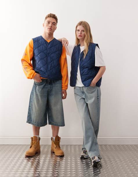 Champion unisex padded gilet in navy