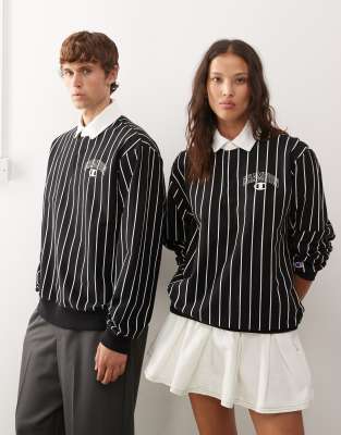 Champion Champion unisex pinstripe polo in black