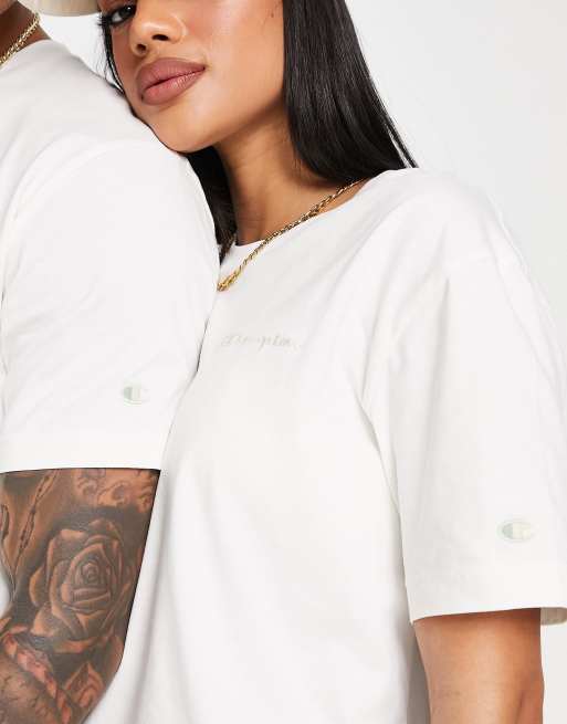 Champion white t shirt 2024 women's