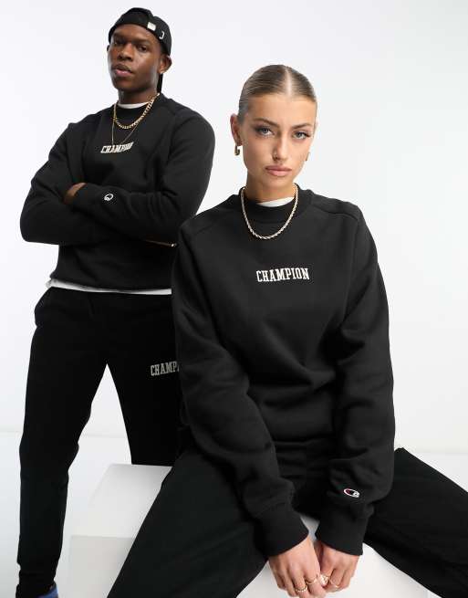 Champion Unisex Sort sweatshirt med lille logo ASOS