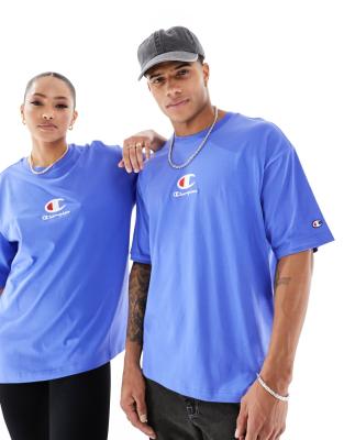 Champion - Unisex-T-Shirt in Blau mit Rundhalsausschnitt