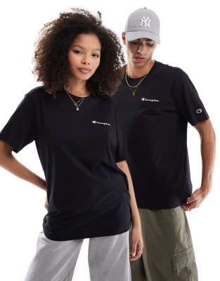 Champion - Unisex-T-Shirt in Schwarz mit Logo auf der linken Brustseite