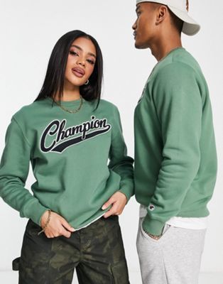 Champion unisex vintage logo sweatshirt in green