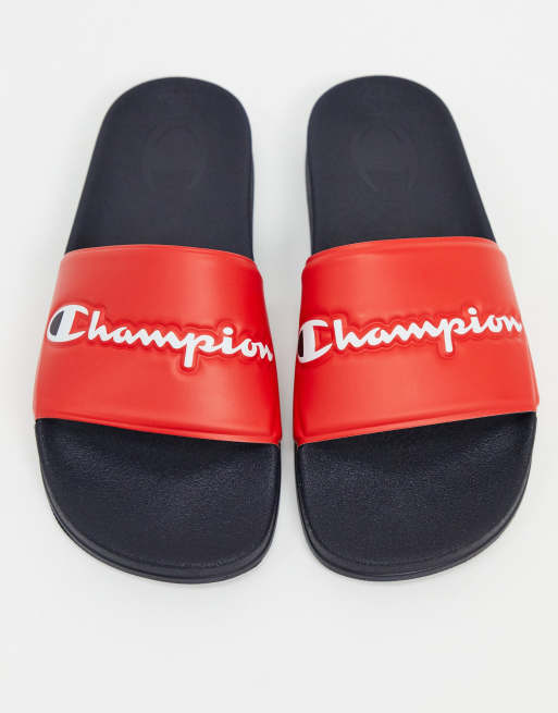 Champion – Varsity 2.0 – Slider in Schwarz/Rot