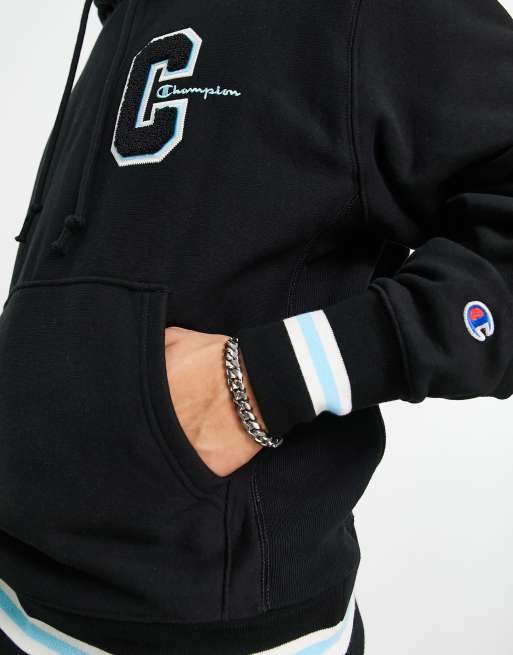 Champion varsity hoodie in black