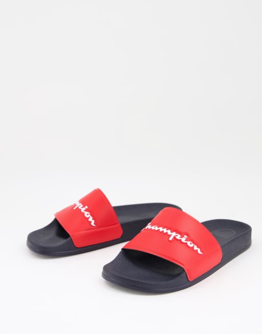 Champion hot sale slides navy