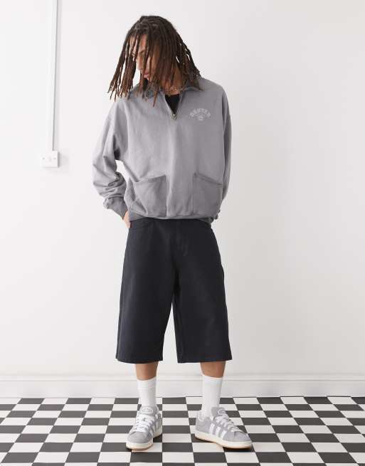 Champion - Vasket sort sweatshirt med polokrave og print på ryggen, 2 af 4