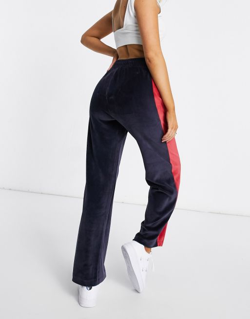 Champion navy hot sale velour track pants