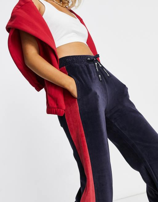 Champion velour hot sale track pants