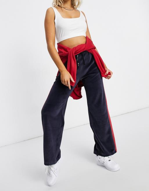 Champion navy hot sale velour track pants