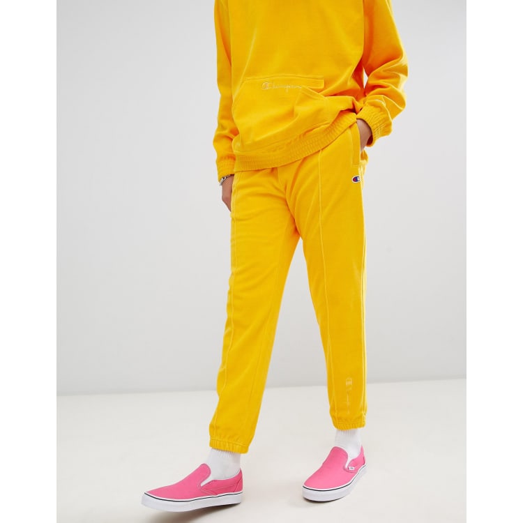 Champion yellow sweatpants sale