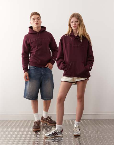Champion – Vinröd huvtröja i unisex-modell - view 1