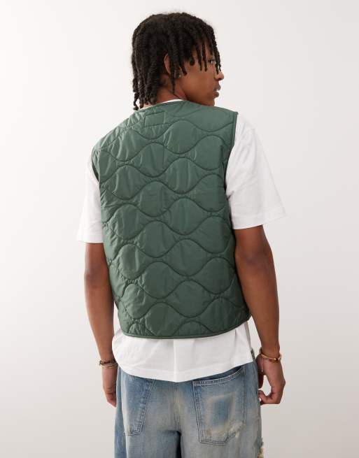 Champion – Wattierte Unisex-Weste in Grün, 4 von 4