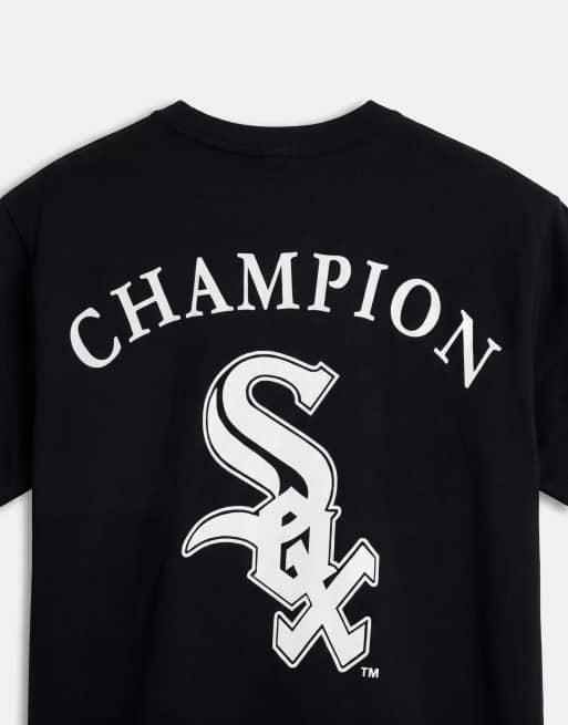 Champion x MLB Chicago White Sox T-shirt z okrągłym dekoltem w kolorze czarnym, 8 z 9