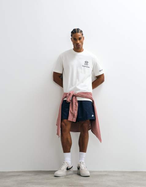 Champion x MLB crew neck t-shirt in off white - view 1