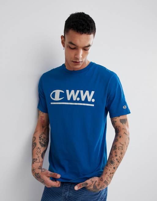 Champion x Wood T-Shirt Blue | ASOS