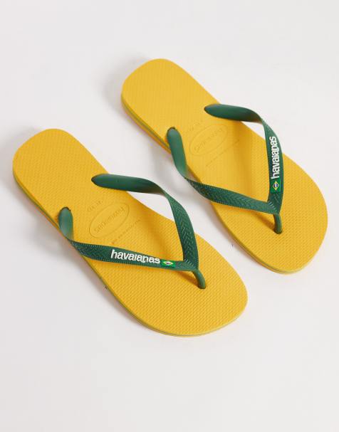 Chanclas amarillas unisex con logo de Brazil de Havaianas - view 1