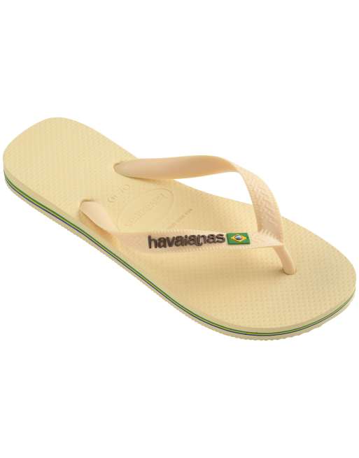 Chanclas amarillo crema con logo de bandera de Brasil de Havaianas, 3 de 4