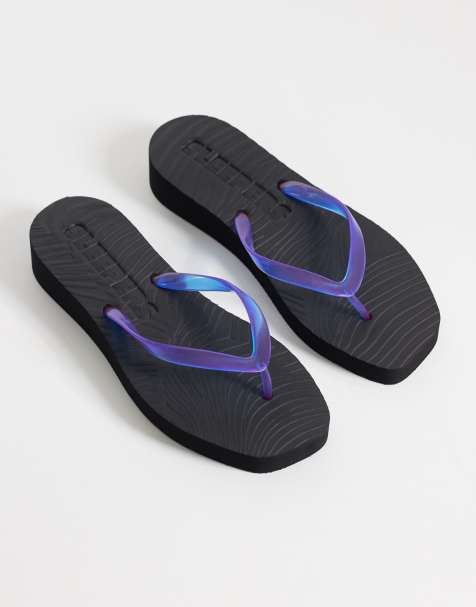 Chanclas azul luminoso transparentes con plataforma Tapered de SLEEPERS - view 1