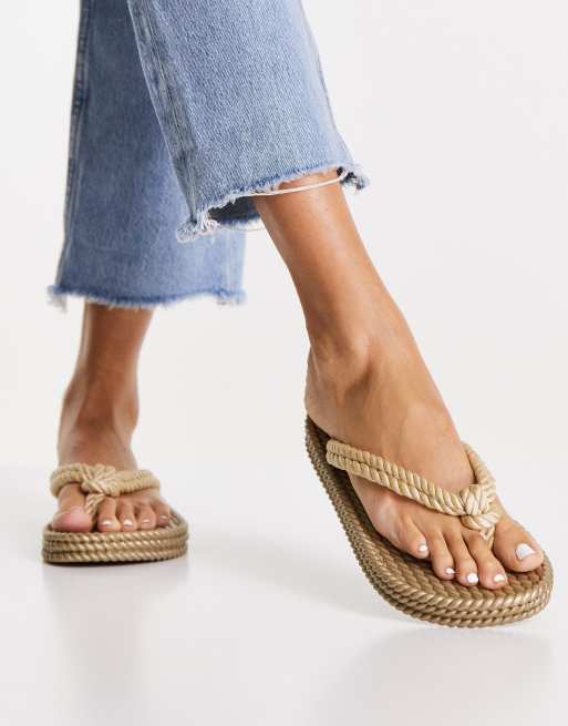 venganza sustracción Circunferencia Chanclas beis de cuerda Flow de ASOS DESIGN | ASOS