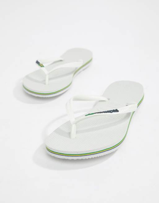 Chanclas blancas con logo Brasil de Havaianas ASOS