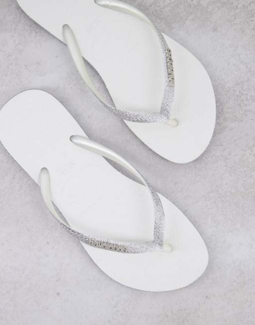 Chanclas blancas Slim Sparkle de Havaianas ASOS