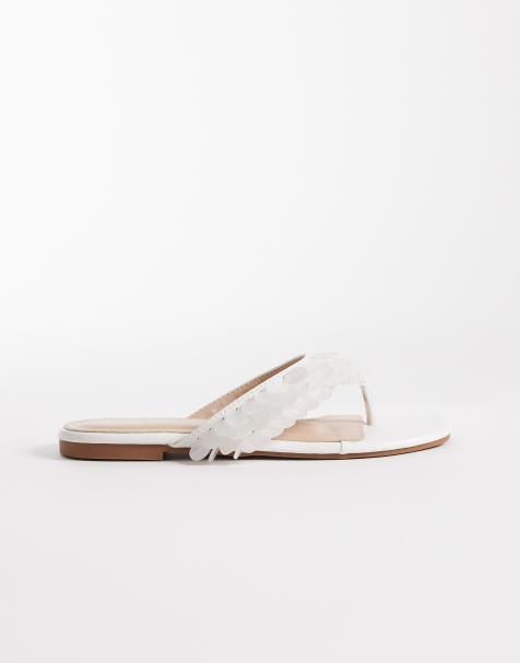 Chanclas blanco hueso con detalle de concha de Glamorous - view 1
