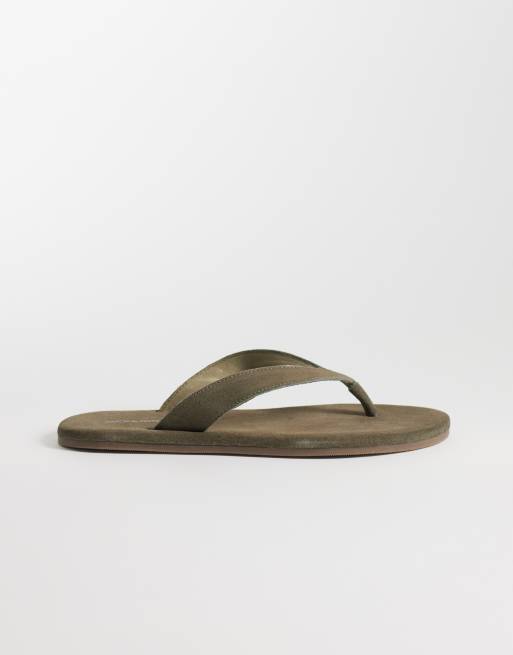 Chanclas caquis de ante de Jack & Jones, 3 de 4