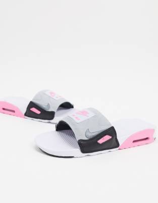 Conciliar Cadena ducha Chanclas en blanco/rosa Air Max 90 de Nike | ASOS