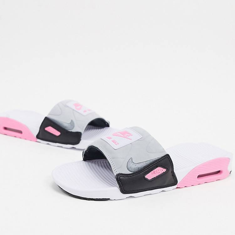Chillido sucesor Adolescencia Chanclas en blanco/rosa Air Max 90 de Nike | ASOS
