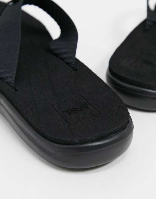 Chanclas en negro Voya Flip Bar de Teva ASOS