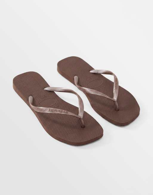 Chanclas marrones con puntera cuadrada Slim de Havaianas, 5 de 8