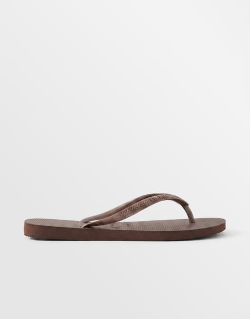 Chanclas marrones con puntera cuadrada Slim de Havaianas, 6 de 8