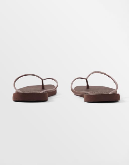 Chanclas marrones con puntera cuadrada Slim de Havaianas, 8 de 8