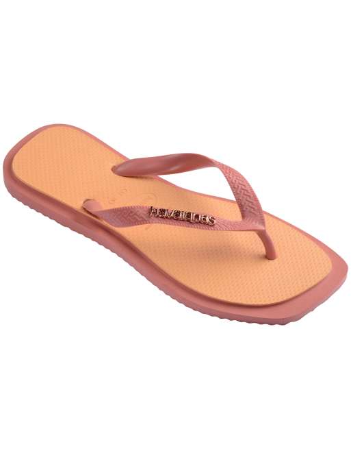 Chanclas naranja coral con parte superior cuadrada de Havaianas, 3 de 3
