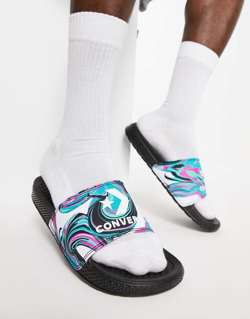 Chanclas negras con estampado All Star de Converse | ASOS